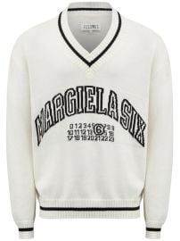 MM6 Maison Margiela numbers-motif Jumper White at Farfetch